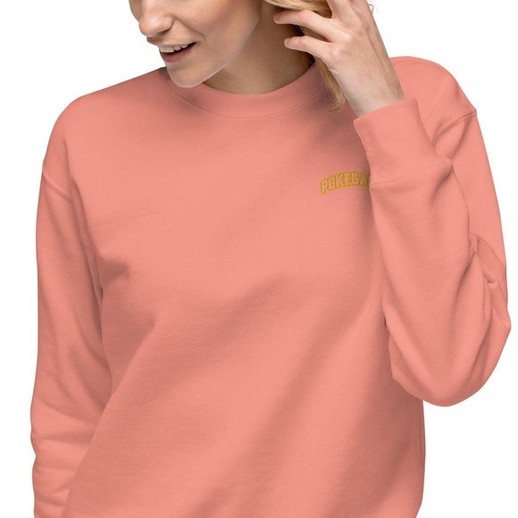 PokeGang Unisex Pink Long Sleeve Crew Neck Pullover Tightly Knit Sweatshirt - Picture 4 of 5